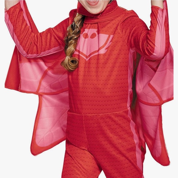 PJ Masks Owlette Red Halloween Costume With Detachable Cape Toddler Girls 3T/4T - Picture 4 of 13